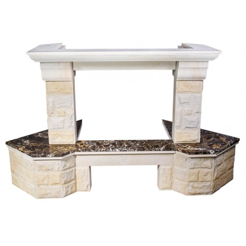 Каминная облицовка MadeIra Aster Emperador Gold_4 Каминная облицовка MadeIra Aster Emperador Gold_4