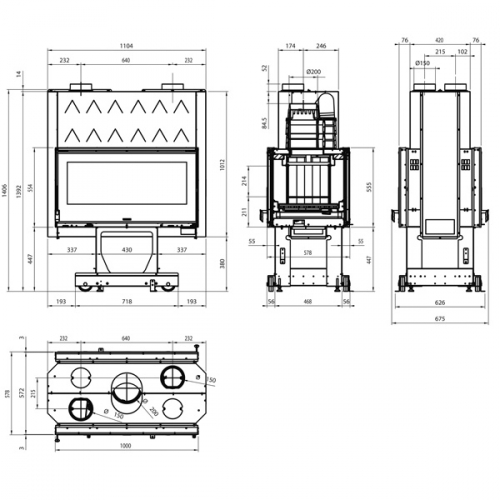 Каминная топка La Nordica Focolare 100 Bifacciale_1 Каминная топка La Nordica Focolare 100 Bifacciale_1
