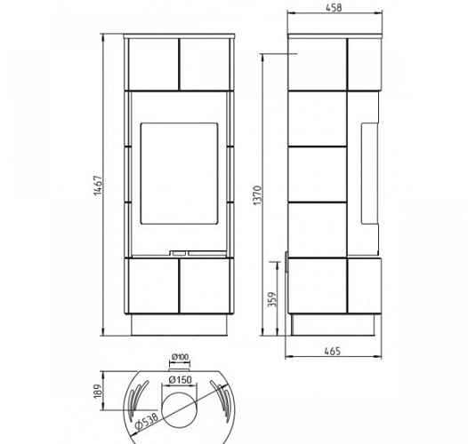 Печь Cadiz, черный/оранжевая керамика (Thorma)_1 Печь Cadiz, черный/оранжевая керамика (Thorma)_1