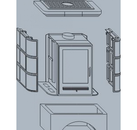 Кафельная печь Marina LP вставка чугунная кафельный цоколь зеленая_5 Кафельная печь Marina LP вставка чугунная кафельный цоколь зеленая_5