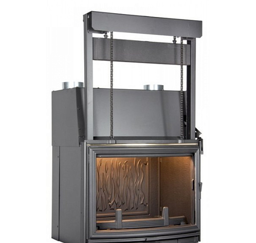 Топка Seguin prestige panoramic 3 стекла (1 окно слева),1 прямой фасад+1 изогнутый, с двумя дверями, открывающимися в сторону_4 Топка Seguin prestige panoramic 3 стекла (1 окно слева),1 прямой фасад+1 изогнутый, с двумя дверями, открывающимися в сторону_4